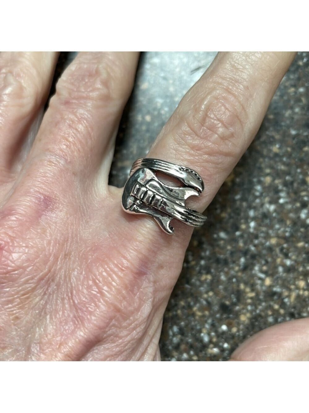 Boho Rocker Guitar Spoon Ring #769 - Picture 6 of 9